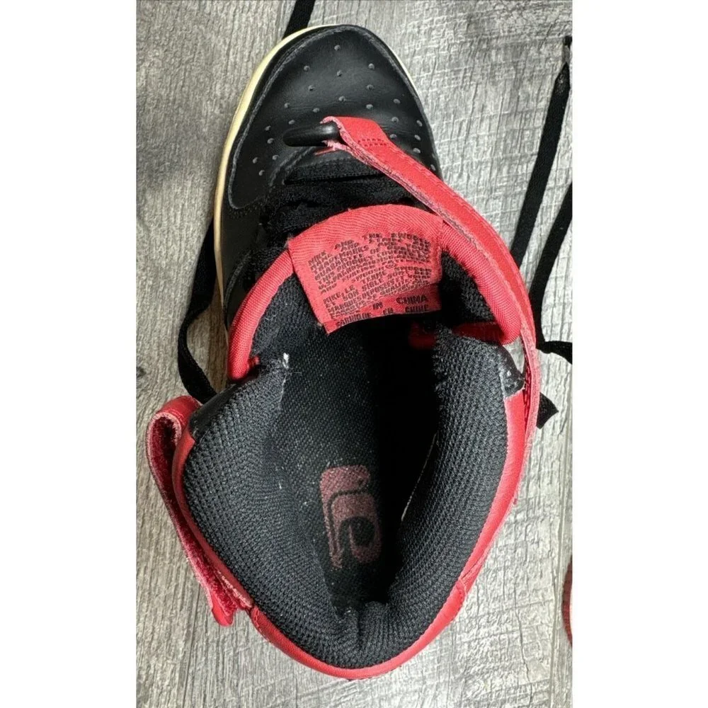 Nike Air Force 1 Shoes Youth 5 Y Mid '06 Leather Black‎ Red Sneakers 314195-061
